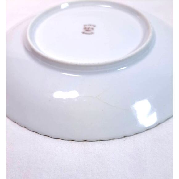 Vintage 1928-1932 Silesien Germany Porcelain Plate White Floral Gold Trim - Picture 7 of 9